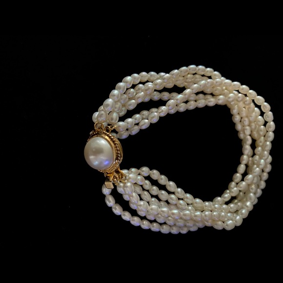 BRIDAL COSTUME PEARL BRACELET - Picture 4 of 6